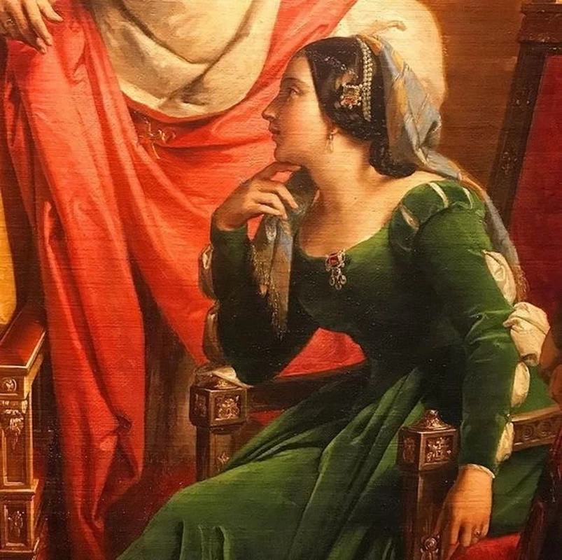 Leonardo da Vinci che presenta il cartone della cena a Ludovico il Moro - dettaglio 1, Museo della Reggia di Caserta
